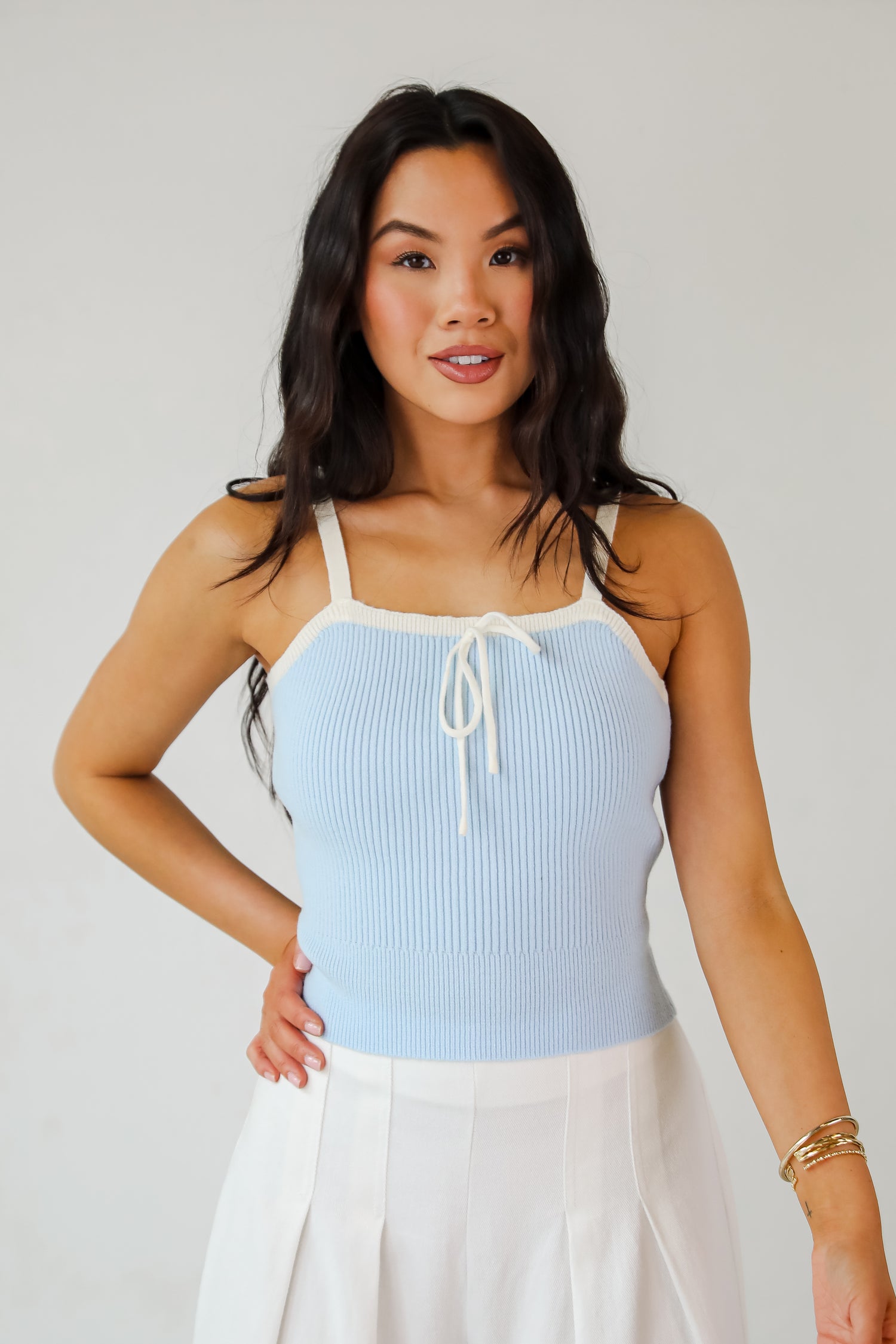 Vivid Sensation Blue Knit Tank