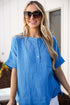 Blue Linen Blouse