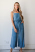 Immensely Poised Blue Linen Jumpsuit