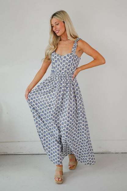 Stunning Element Blue Floral Maxi Dress