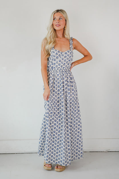 Stunning Element Blue Floral Maxi Dress