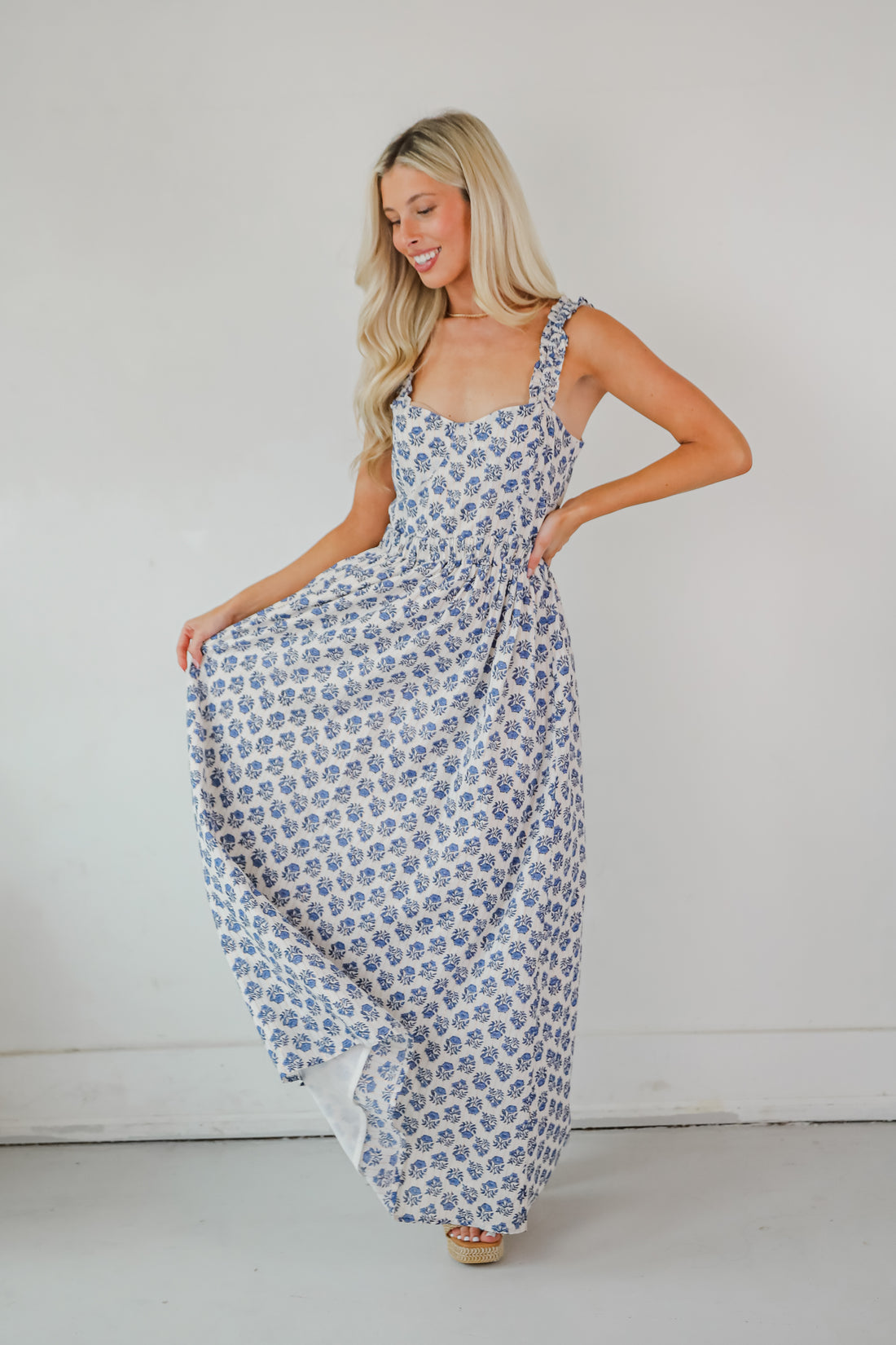 Stunning Element Blue Floral Maxi Dress