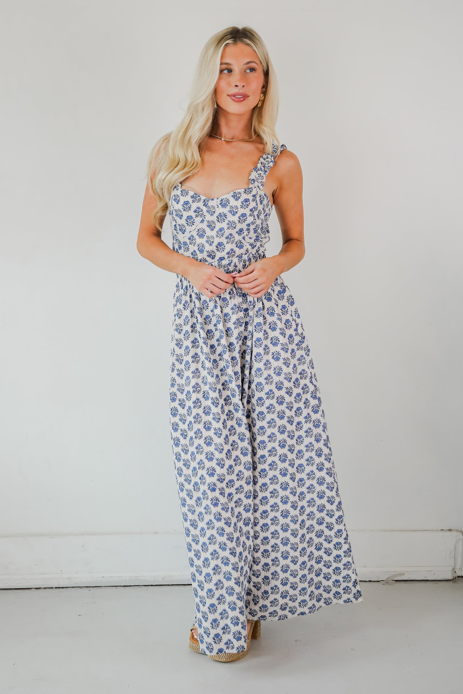 Stunning Element Blue Floral Maxi Dress