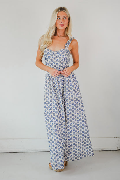 Stunning Element Blue Floral Maxi Dress