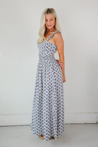 Stunning Element Blue Floral Maxi Dress