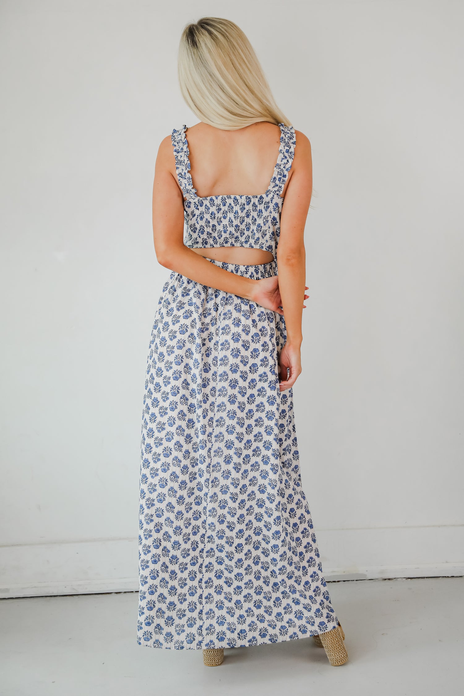 Stunning Element Blue Floral Maxi Dress