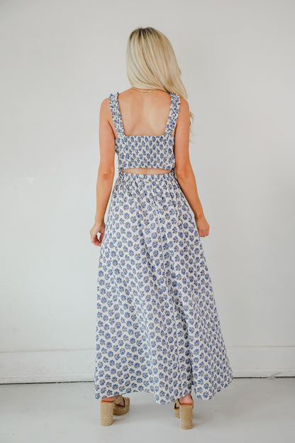 Stunning Element Blue Floral Maxi Dress