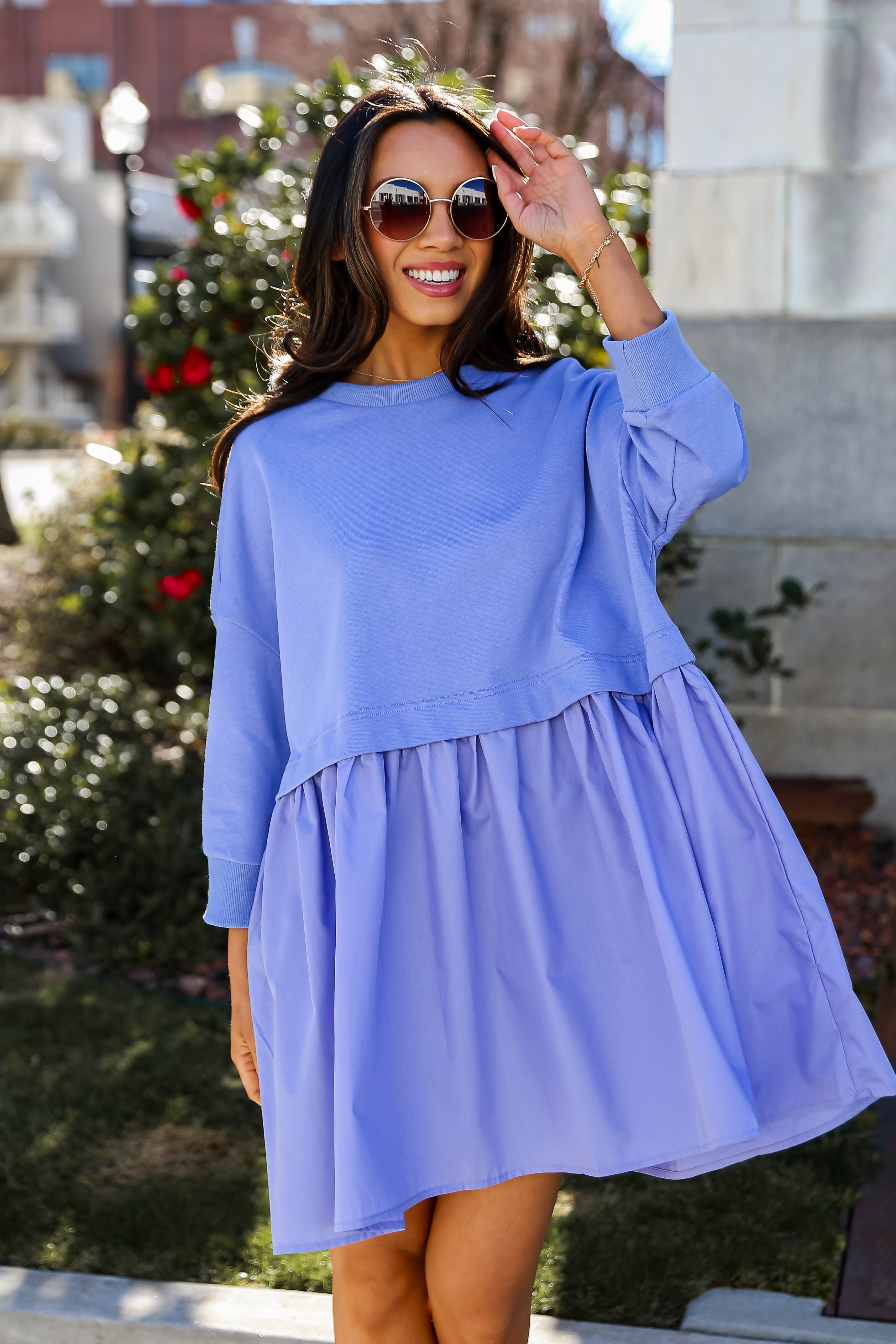 Periwinkle Sweatshirt Dress