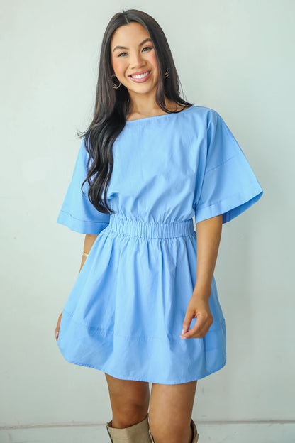 Captivating Sweetheart Blue Mini Dress