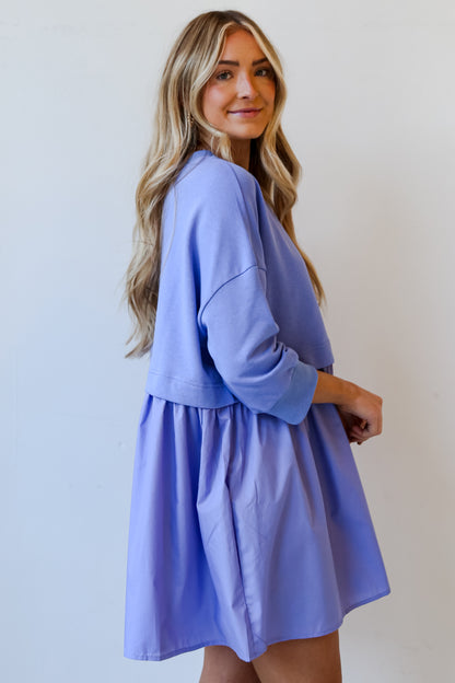 cute Periwinkle Sweatshirt Dress