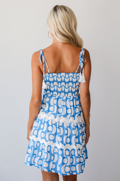 Romantic Whims Blue Tiered Mini Dress