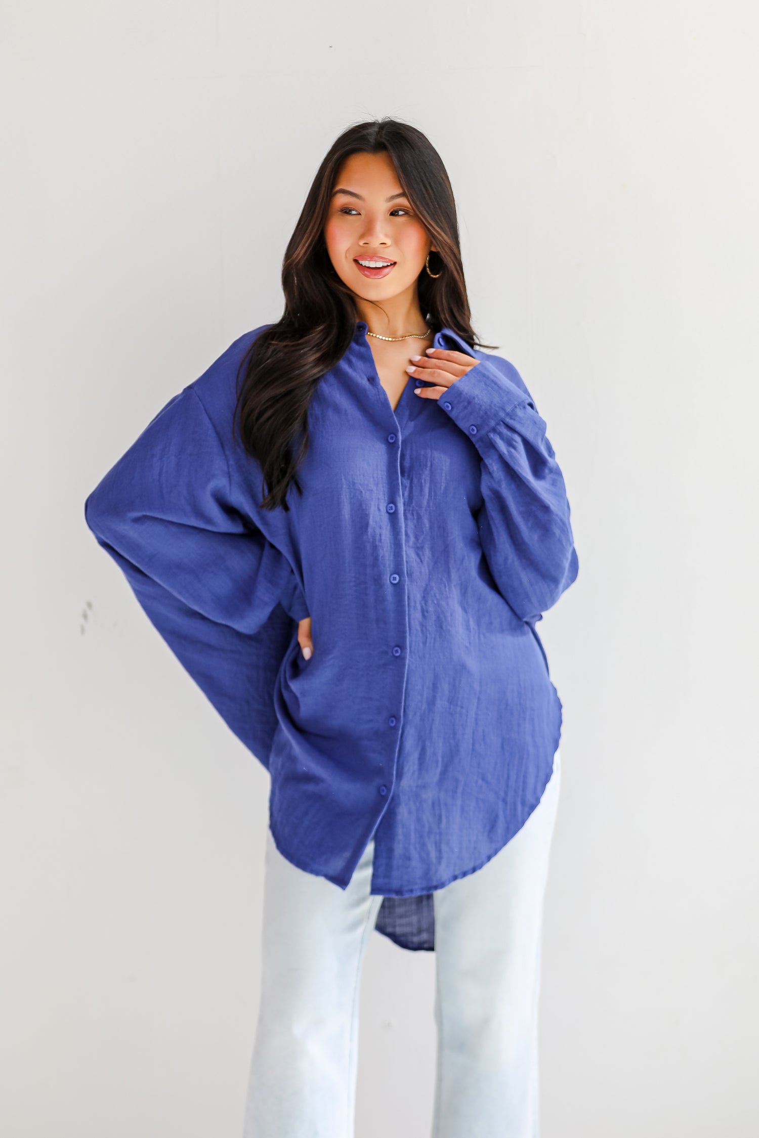 Allison Oversized Button-Up Blouse