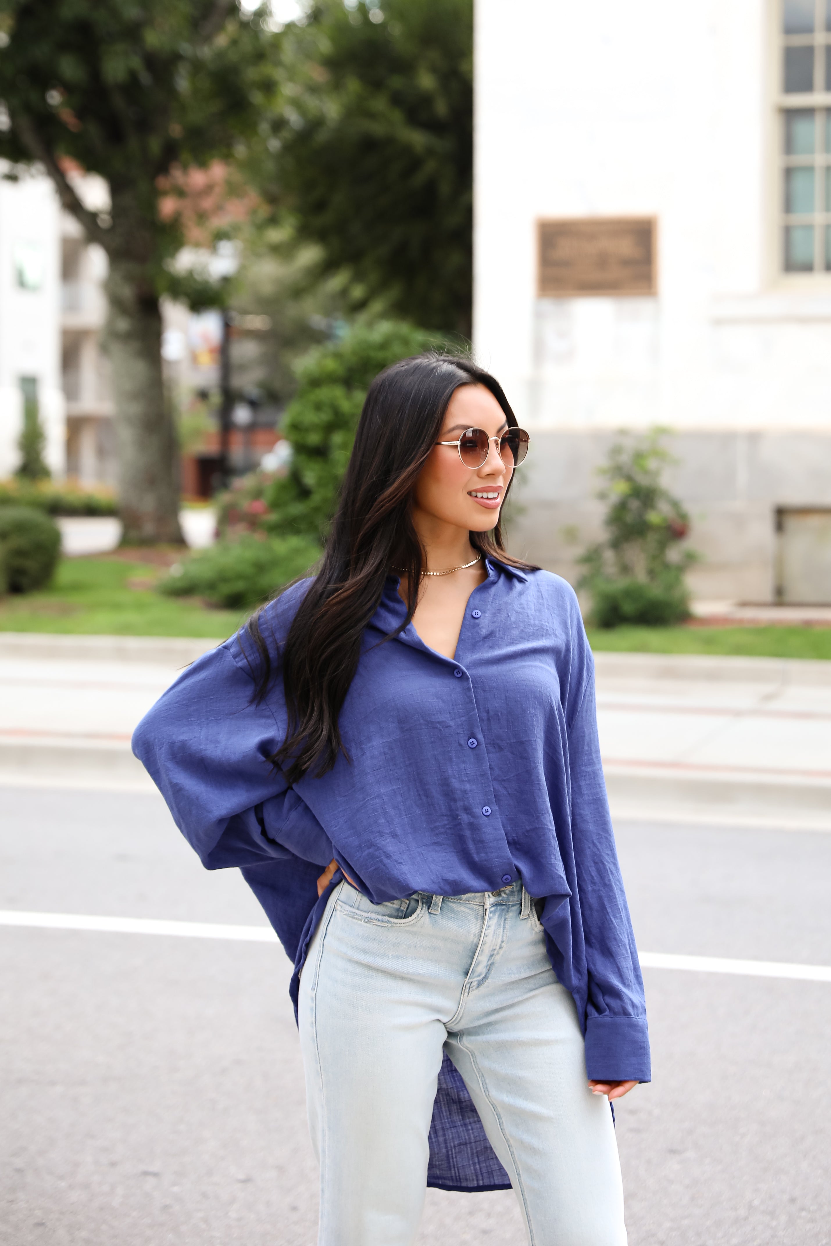 Allison Oversized Button-Up Blouse