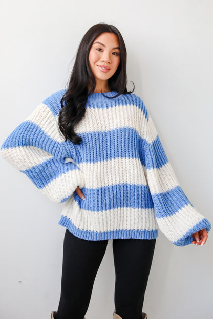 Cozy Aesthetic Striped Oversized Sweater