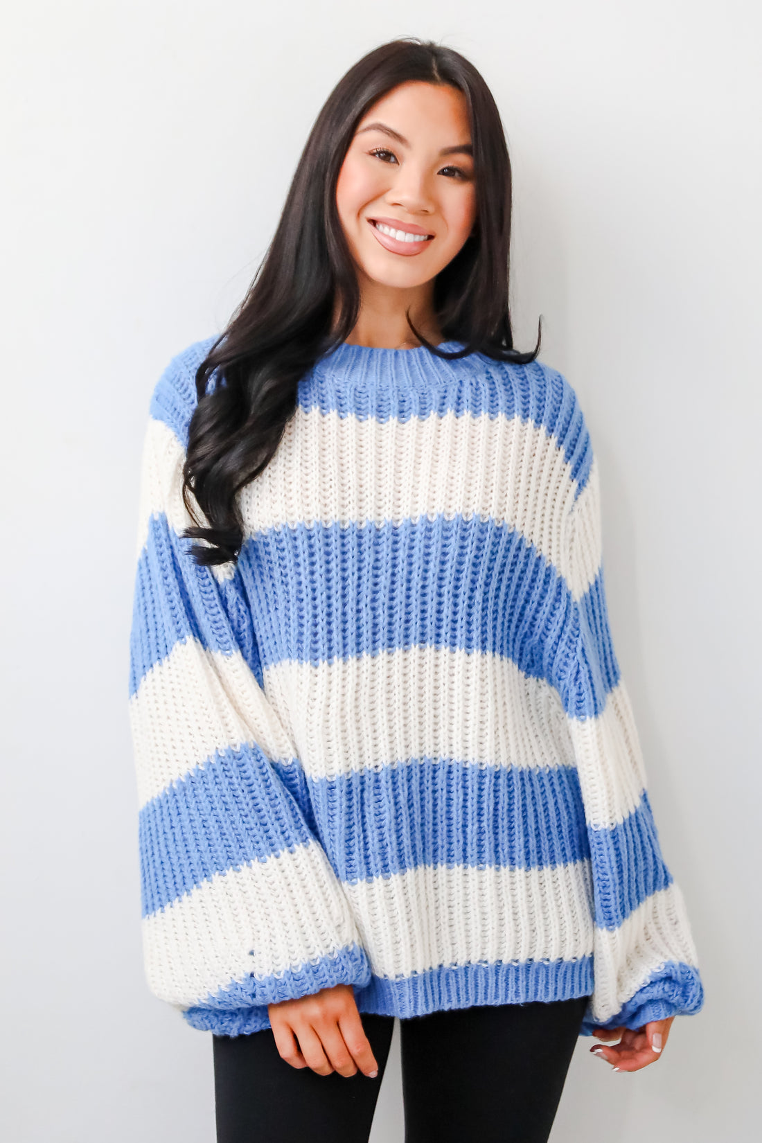 FINAL SALE - Cozy Aesthetic Striped Oversized Sweater