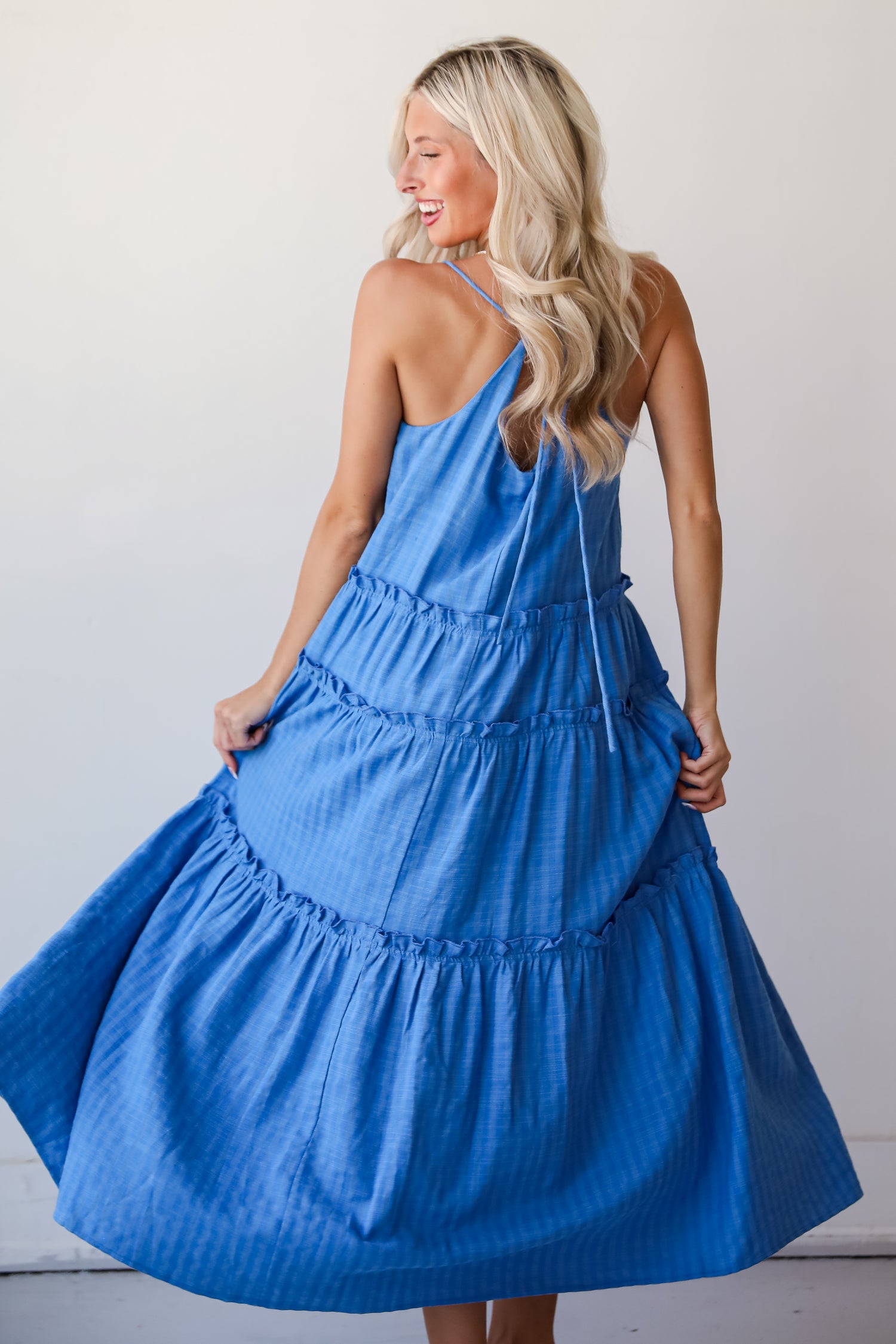 Uncommon Charm Blue Tiered Maxi Dress