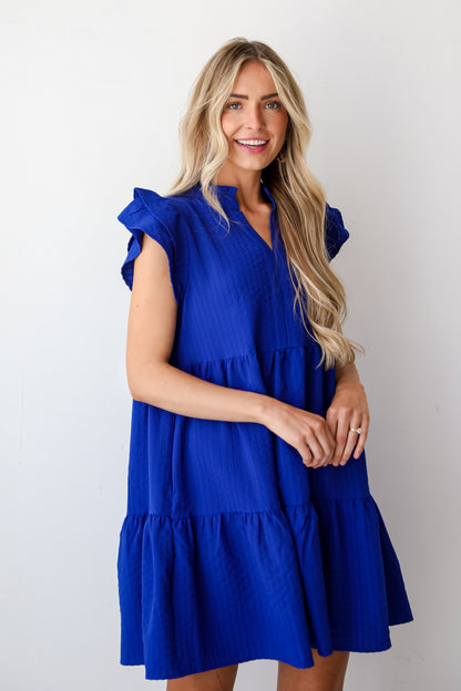 tiered Royal Blue Mini Dress