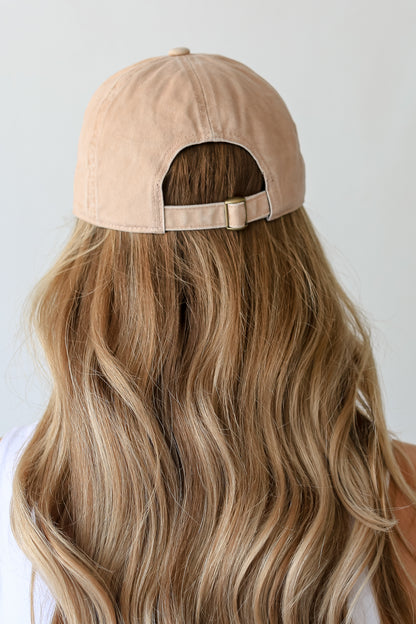 pink Nashville Script Embroidered Hat back view