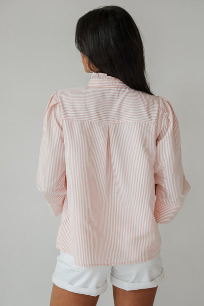 Casual Enchantment Blush Striped Blouse