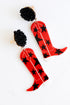 Red + Black Cowboy Boot Earrings. Cute Earrings, UGA Earrings, Gameday Earrings, cowboy boots earrings