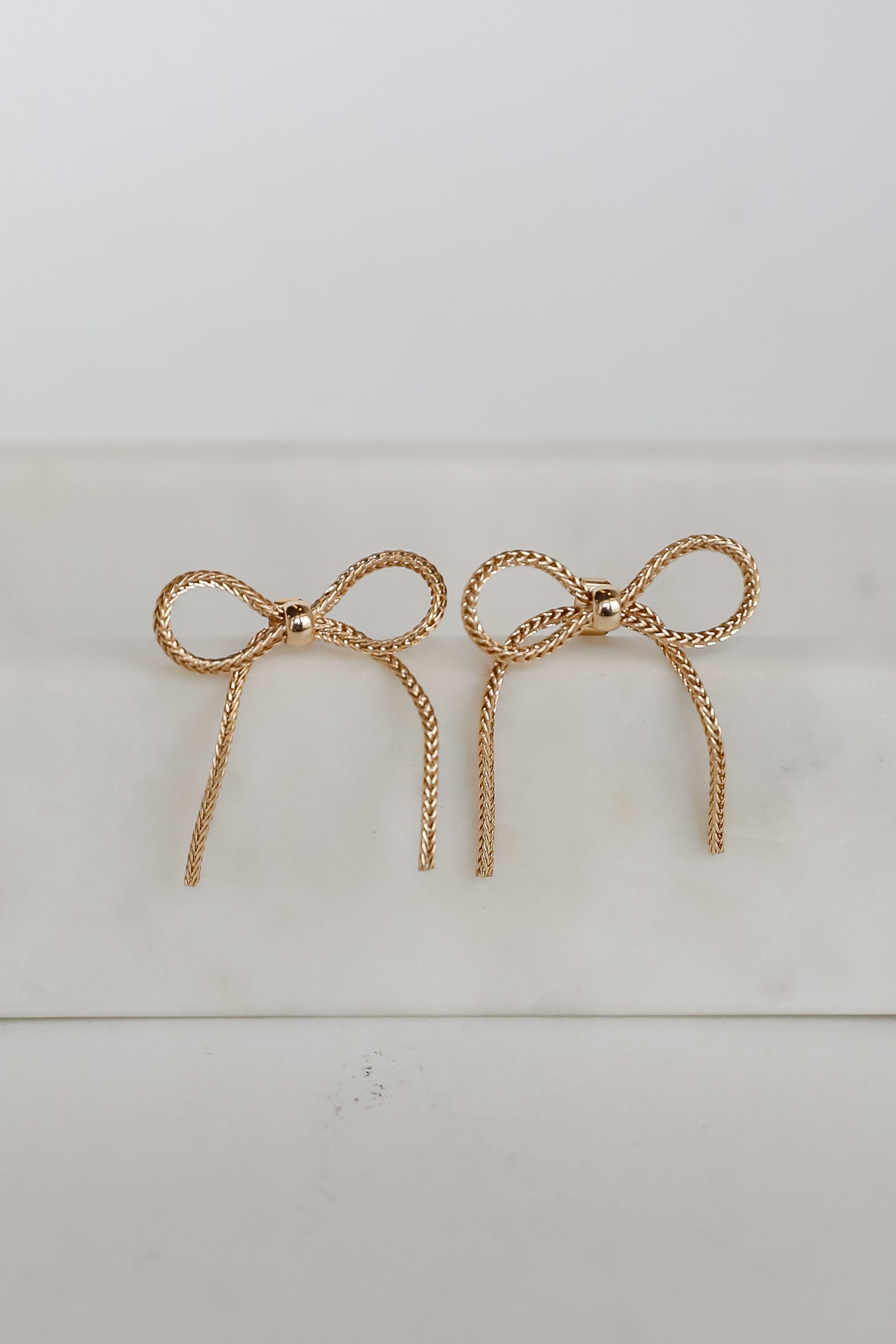 Ava Gold Bow Earrings