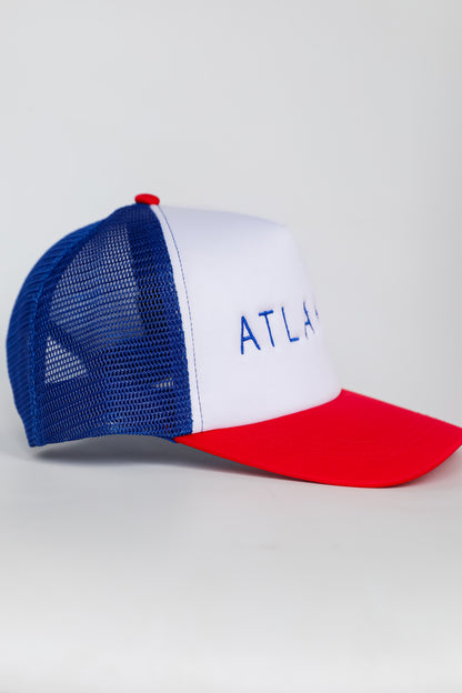 Red/Blue Atlanta Trucker Hat