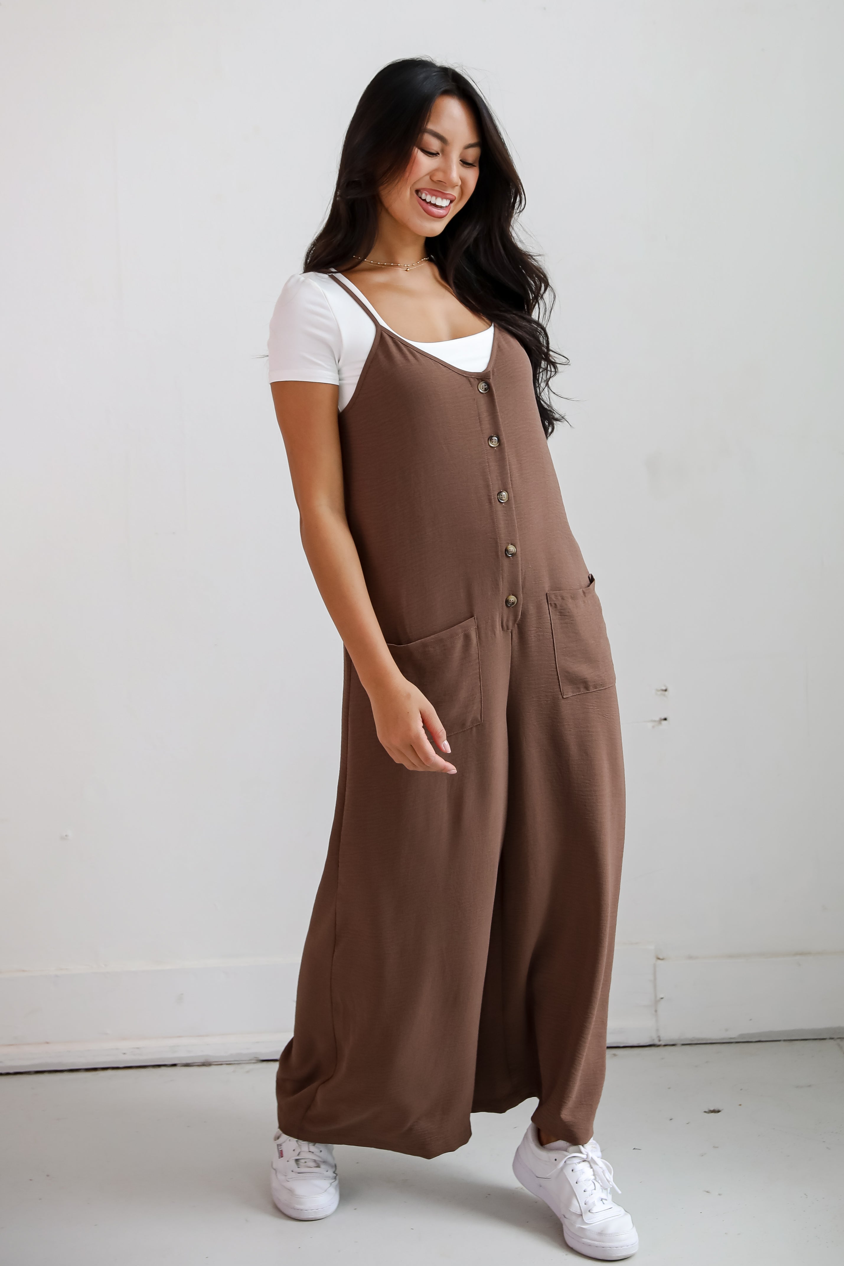 Lovely Reputation Brown Wide Leg Jumpsuit