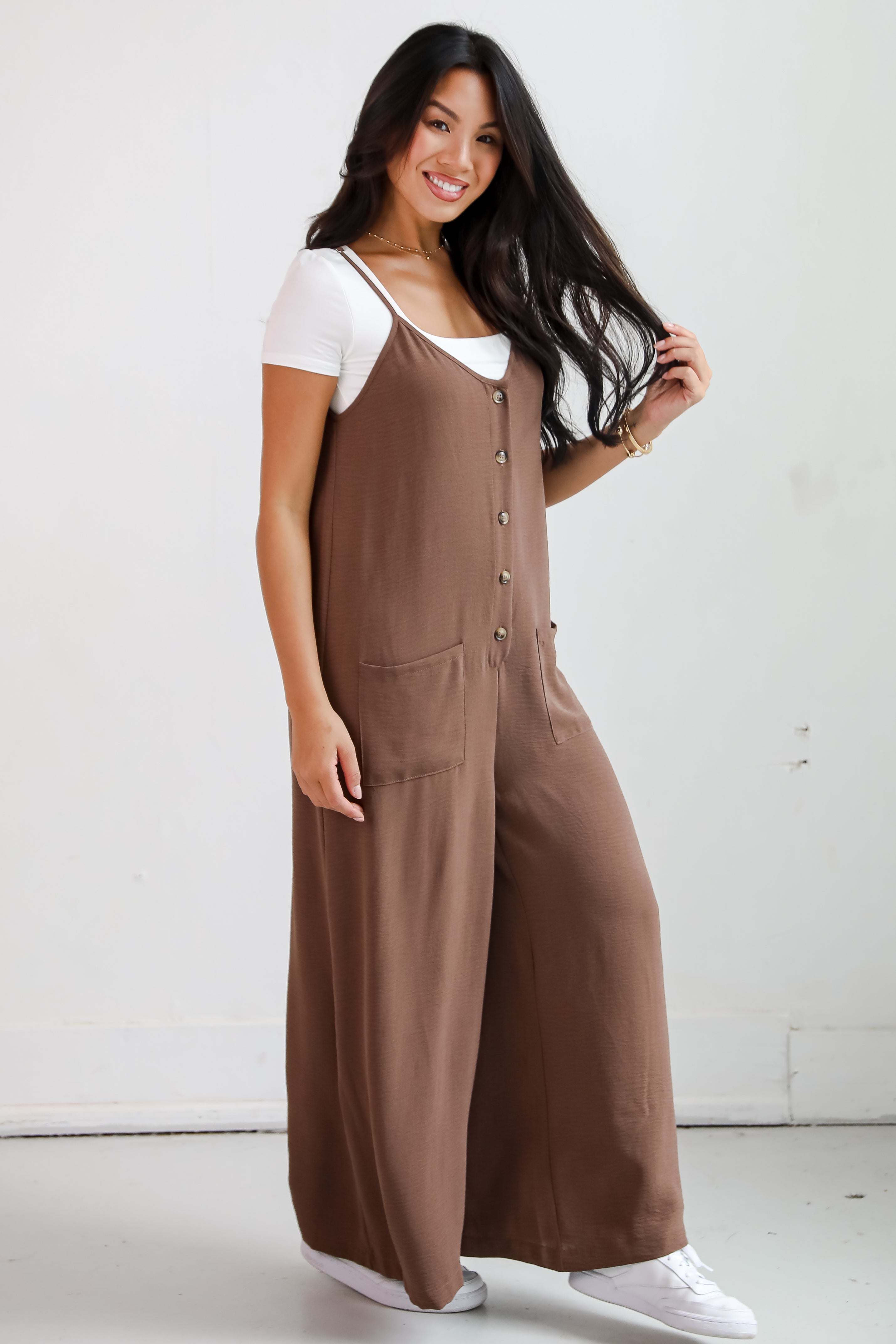 Lovely Reputation Brown Wide Leg Jumpsuit