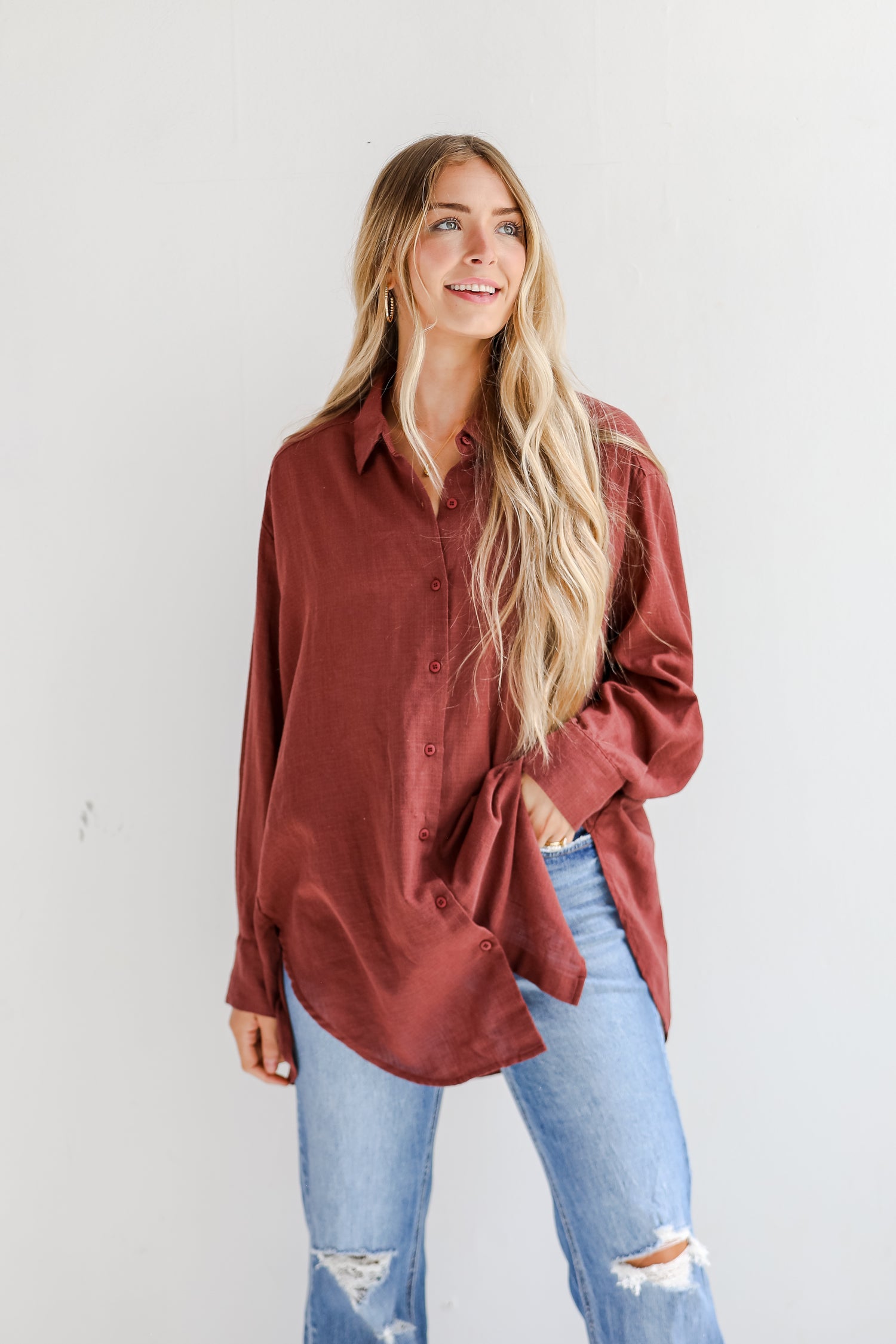 Allison Oversized Button-Up Blouse