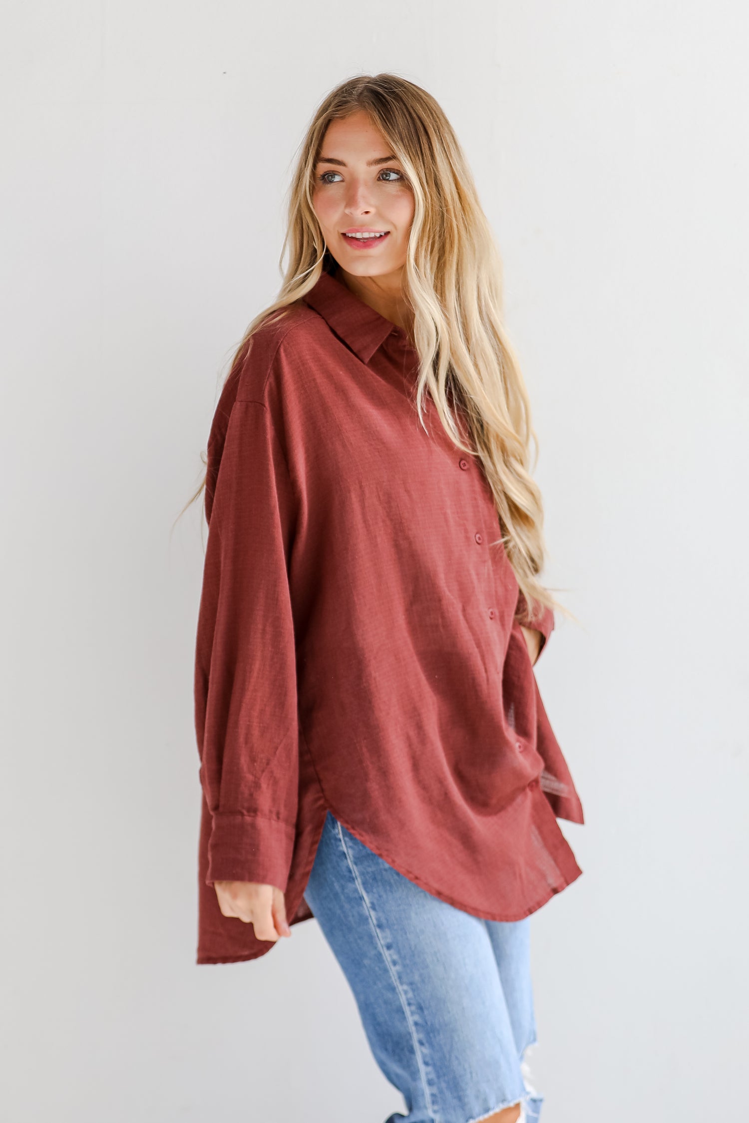 Allison Oversized Button-Up Blouse