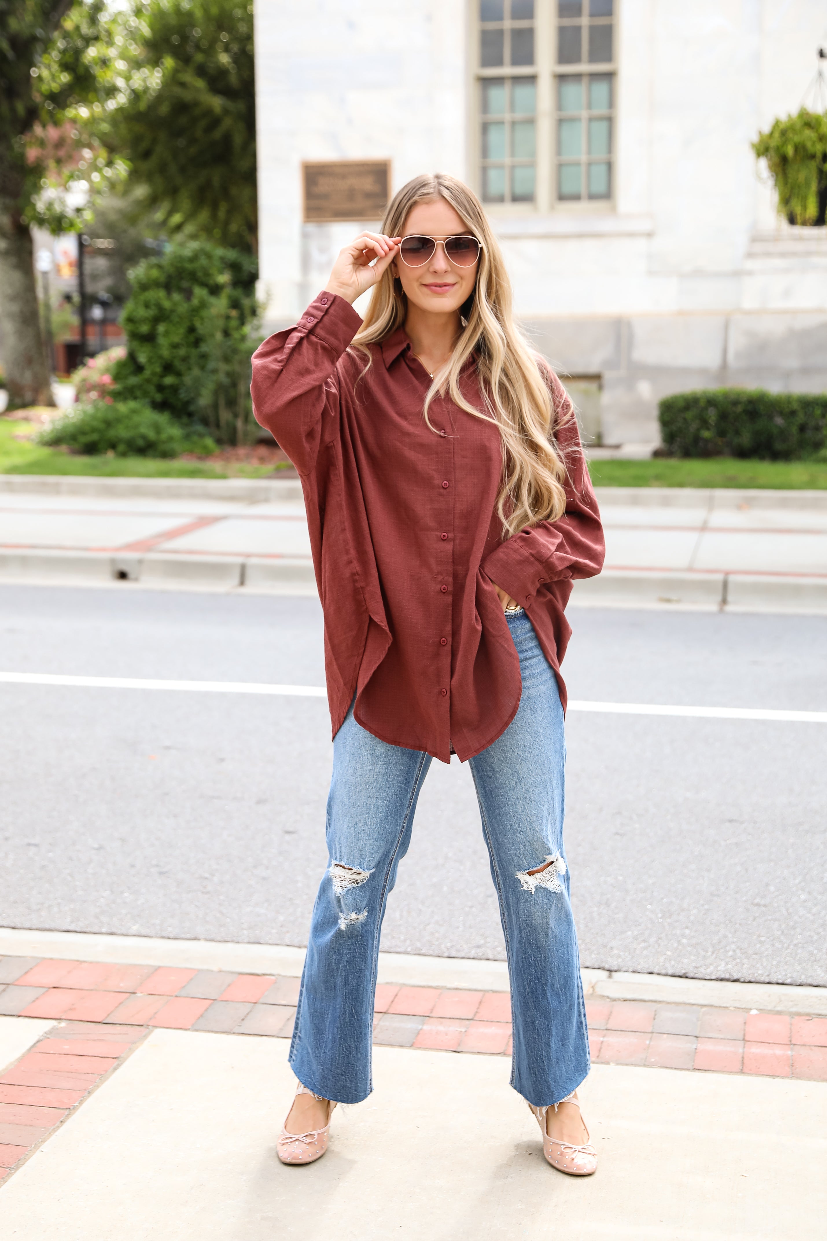 Allison Oversized Button-Up Blouse