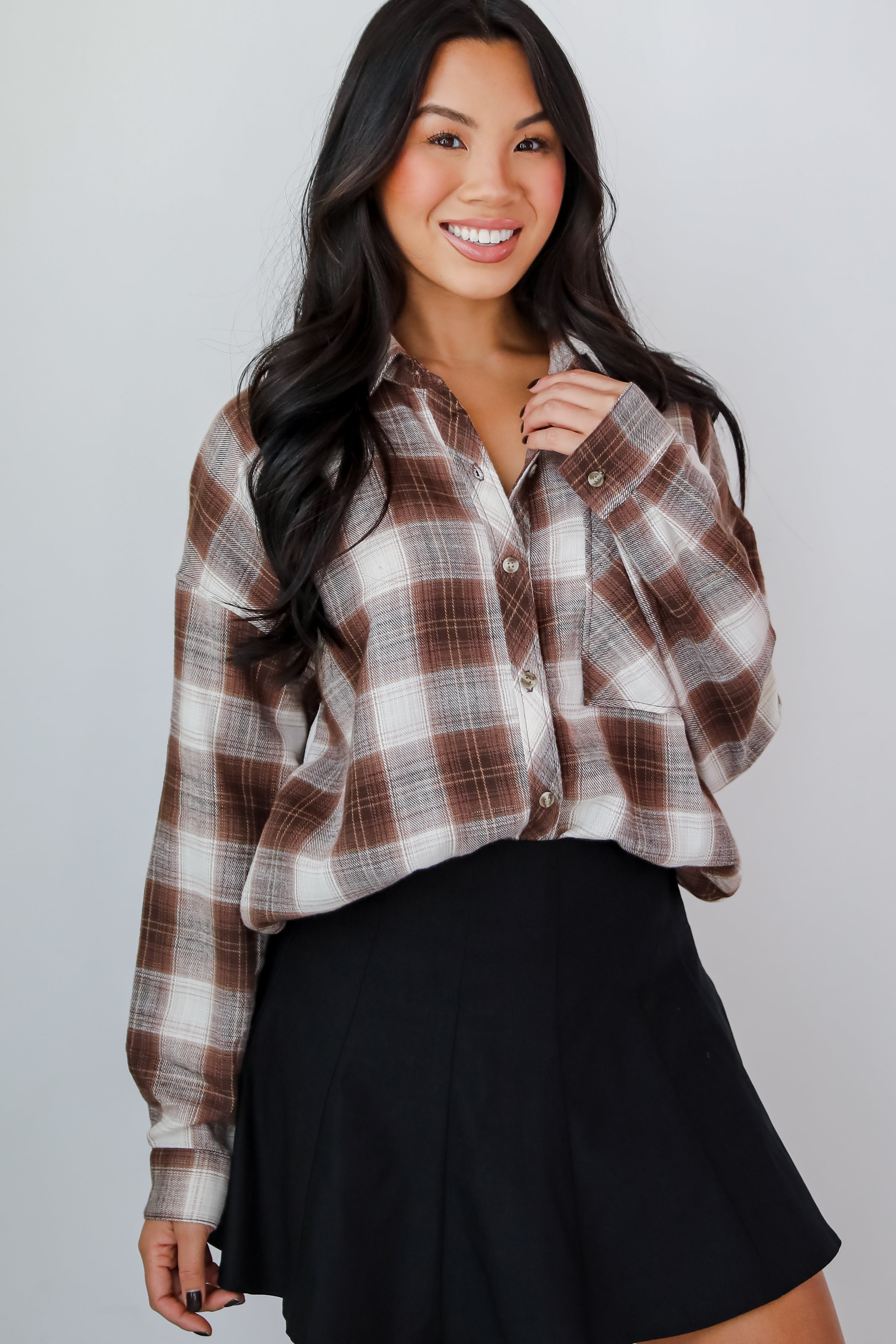 Edgy Forecast Brown Plaid Flannel