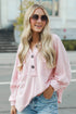 blush Oversized Collared Top