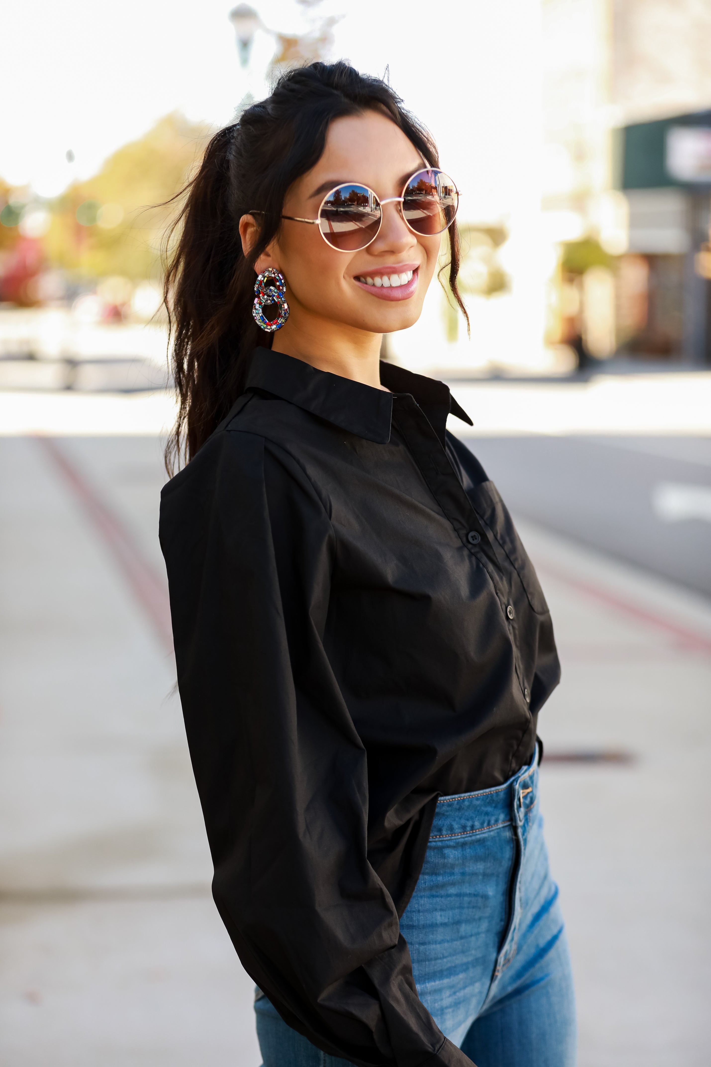 classic Button-Up Blouse