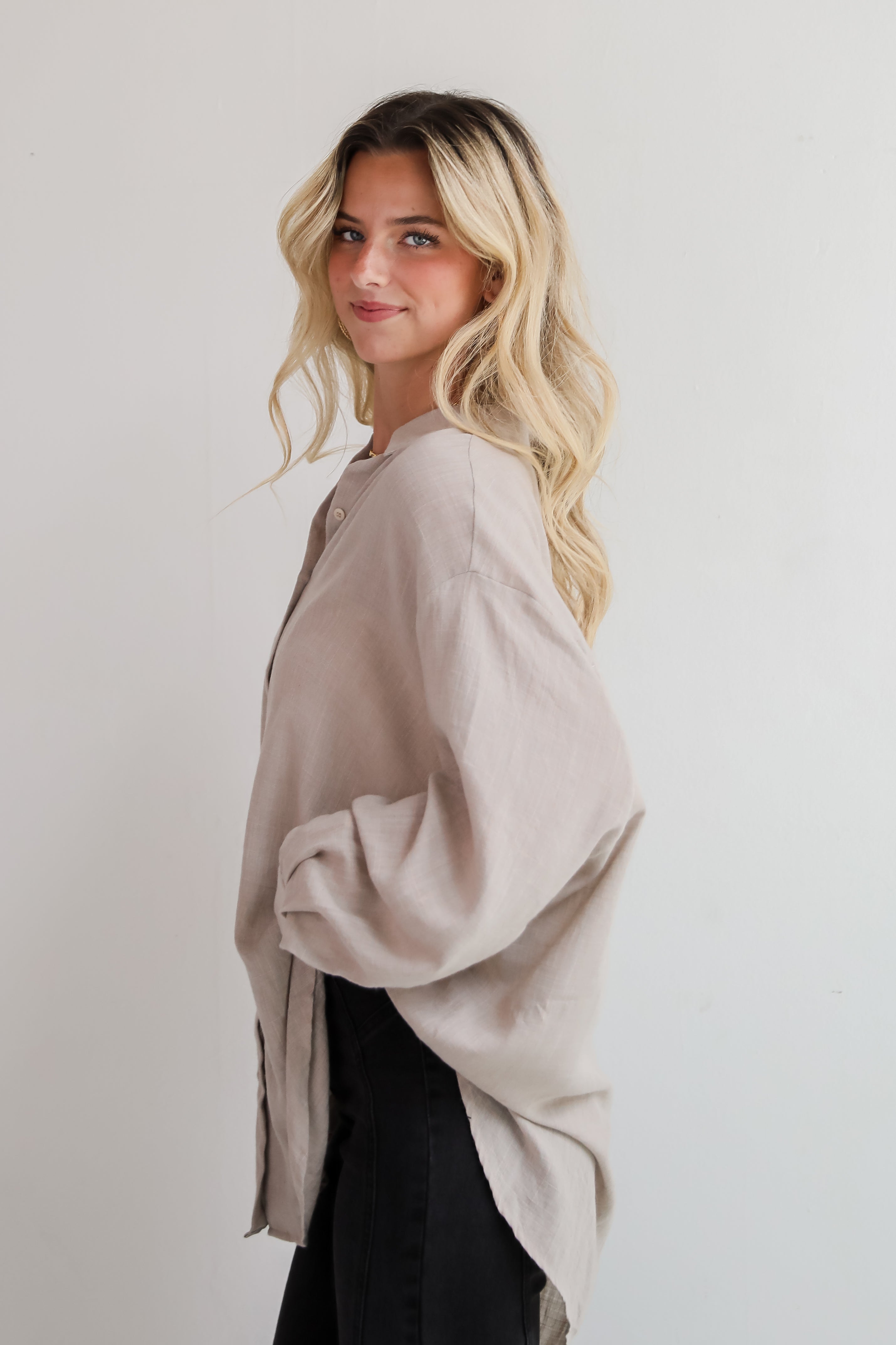 Allison Oversized Button-Up Blouse