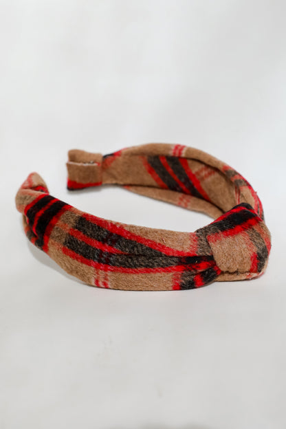 Precious Energy Plaid Knotted Headband