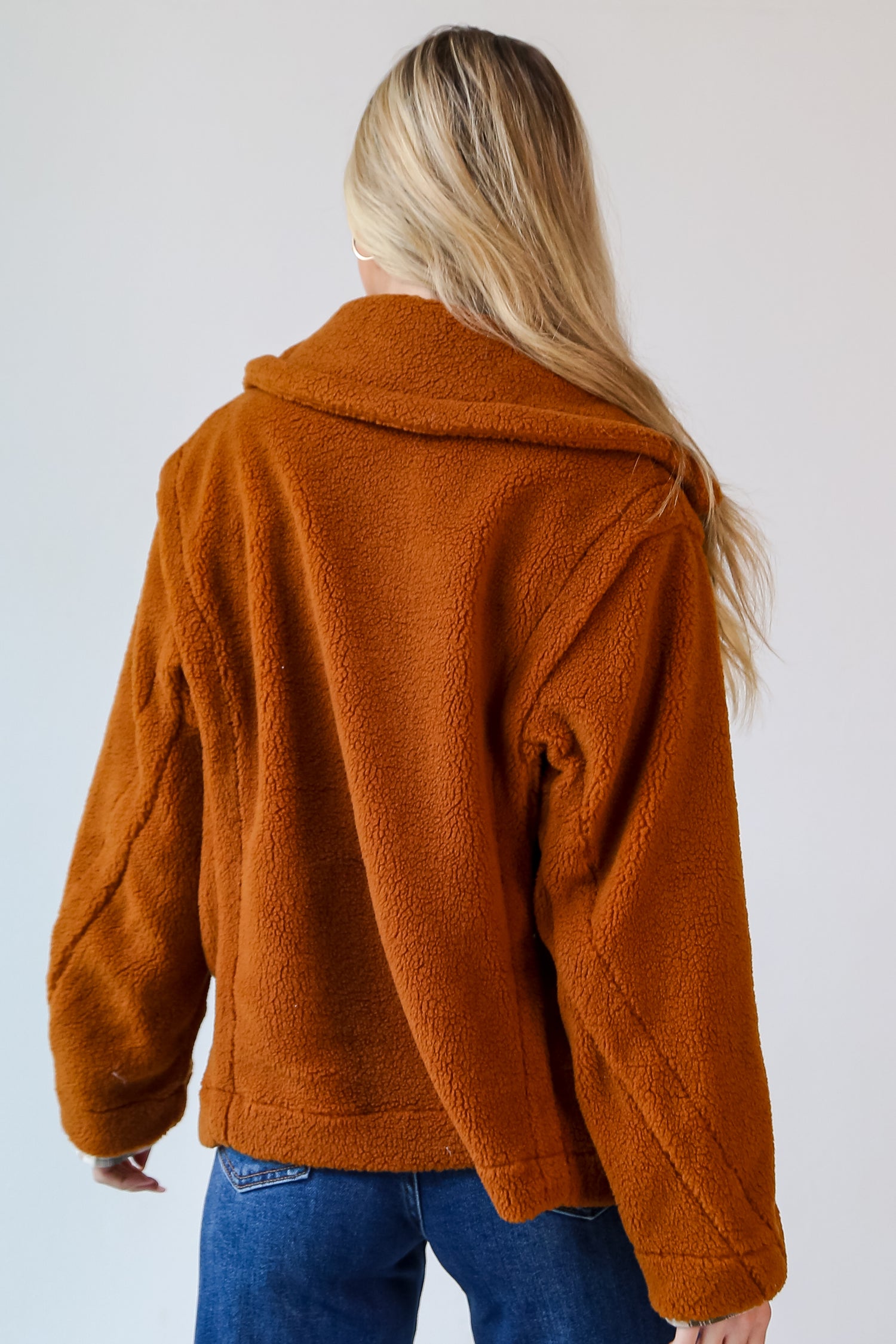 Camel Sherpa Jacket back view