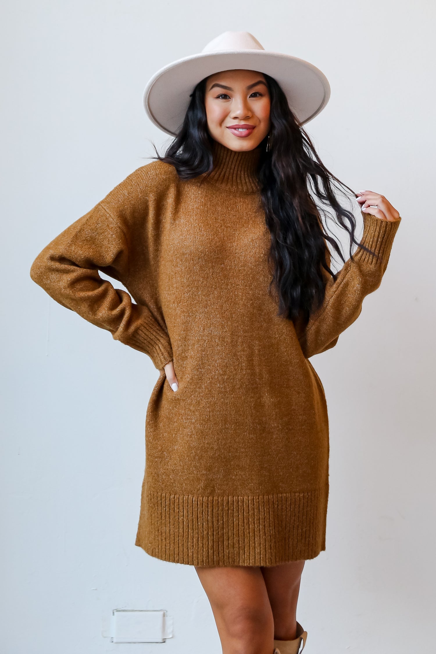 turtleneck sweater dress