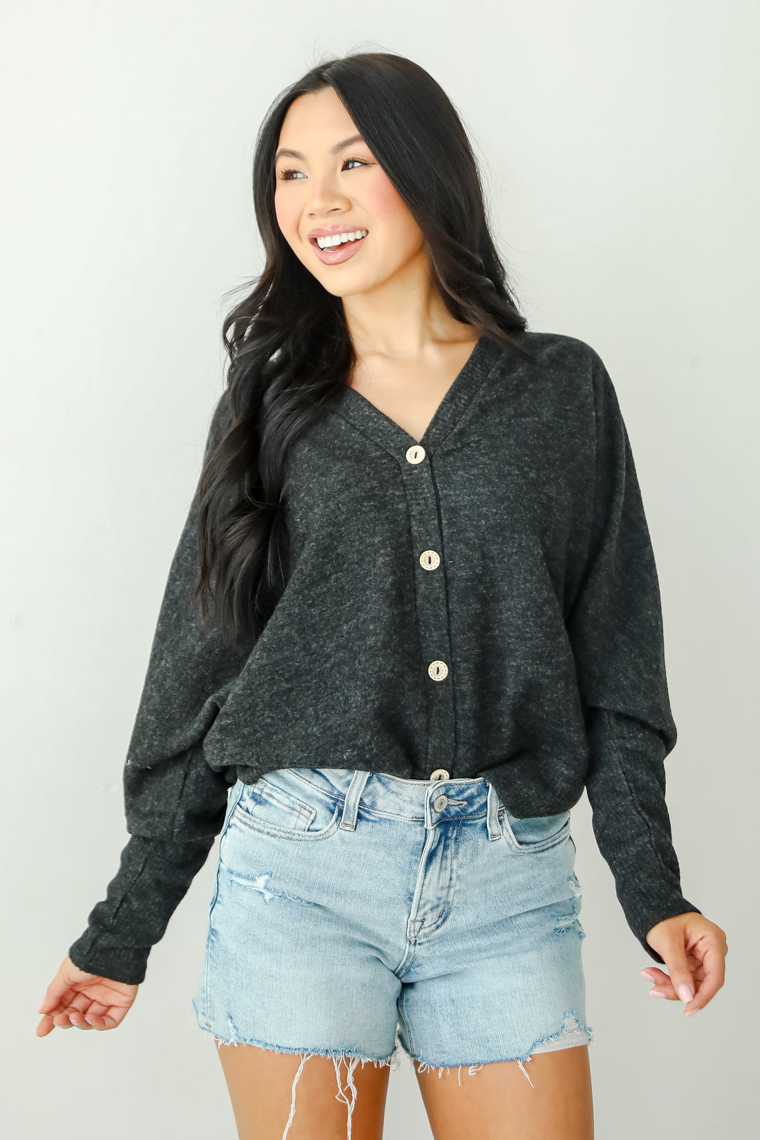 Timeless Energy Soft Knit Button Front Top