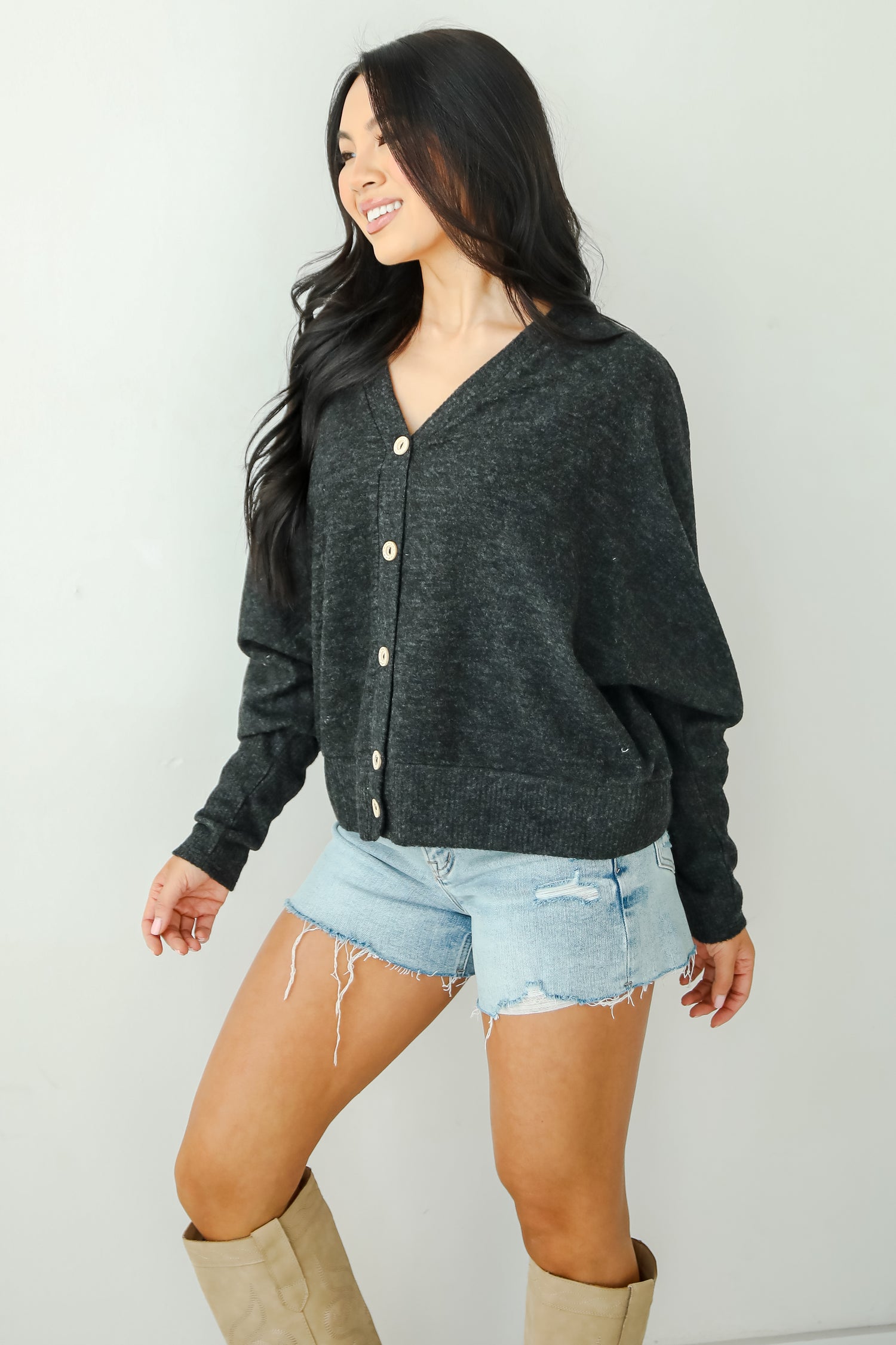 Timeless Energy Soft Knit Button Front Top