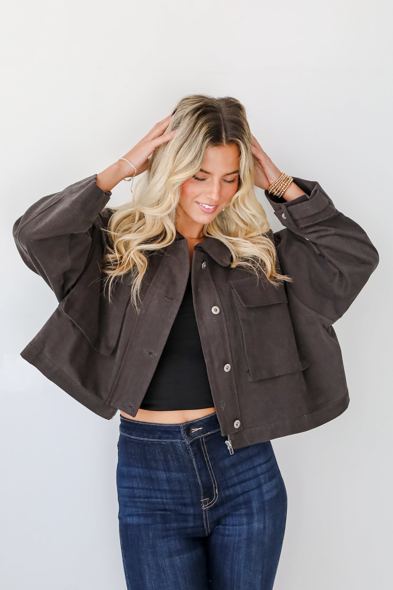 Envied Appeal Charcoal Cropped Jacket