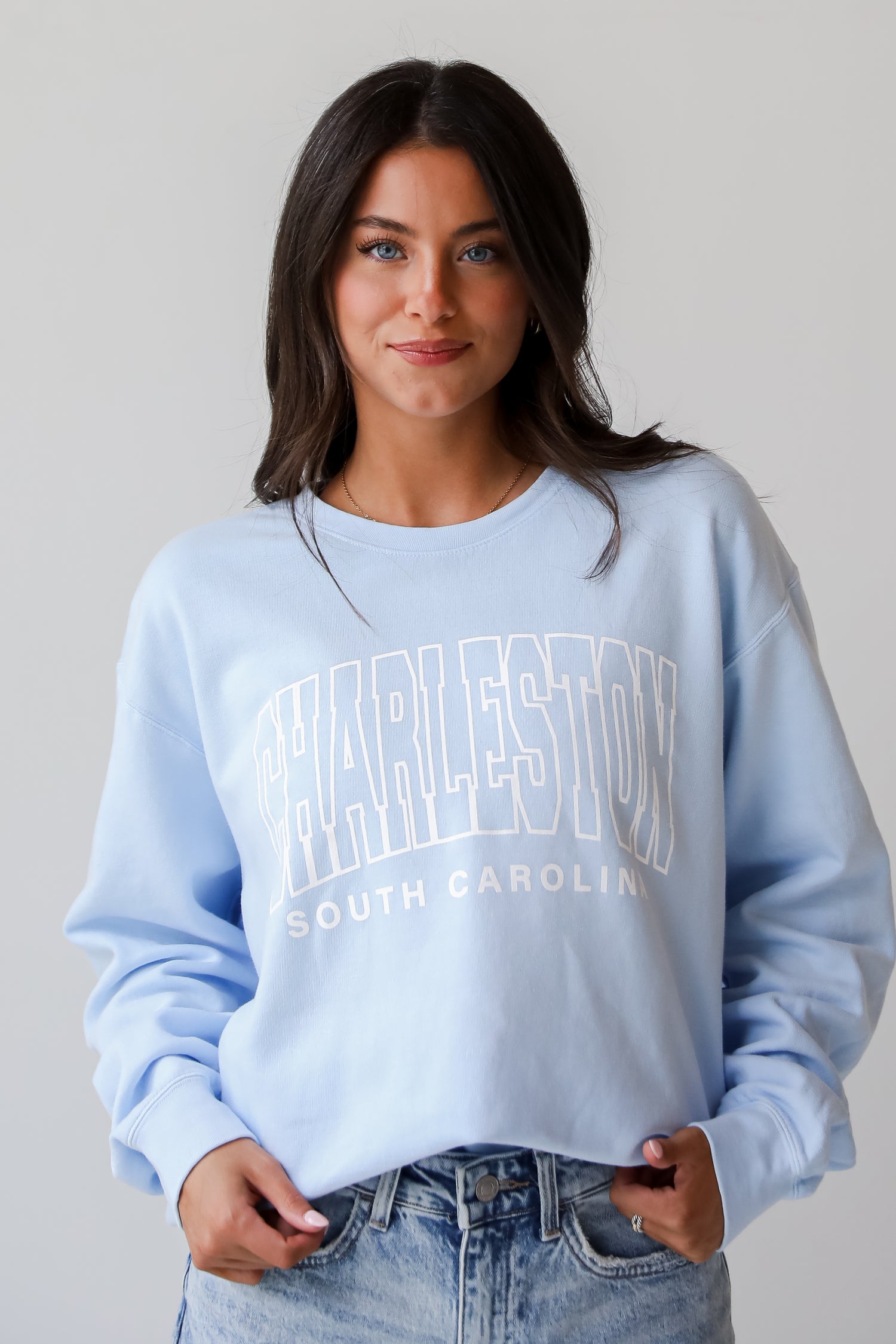 Light Blue Charleston South Carolina Block Letter Sweatshirt