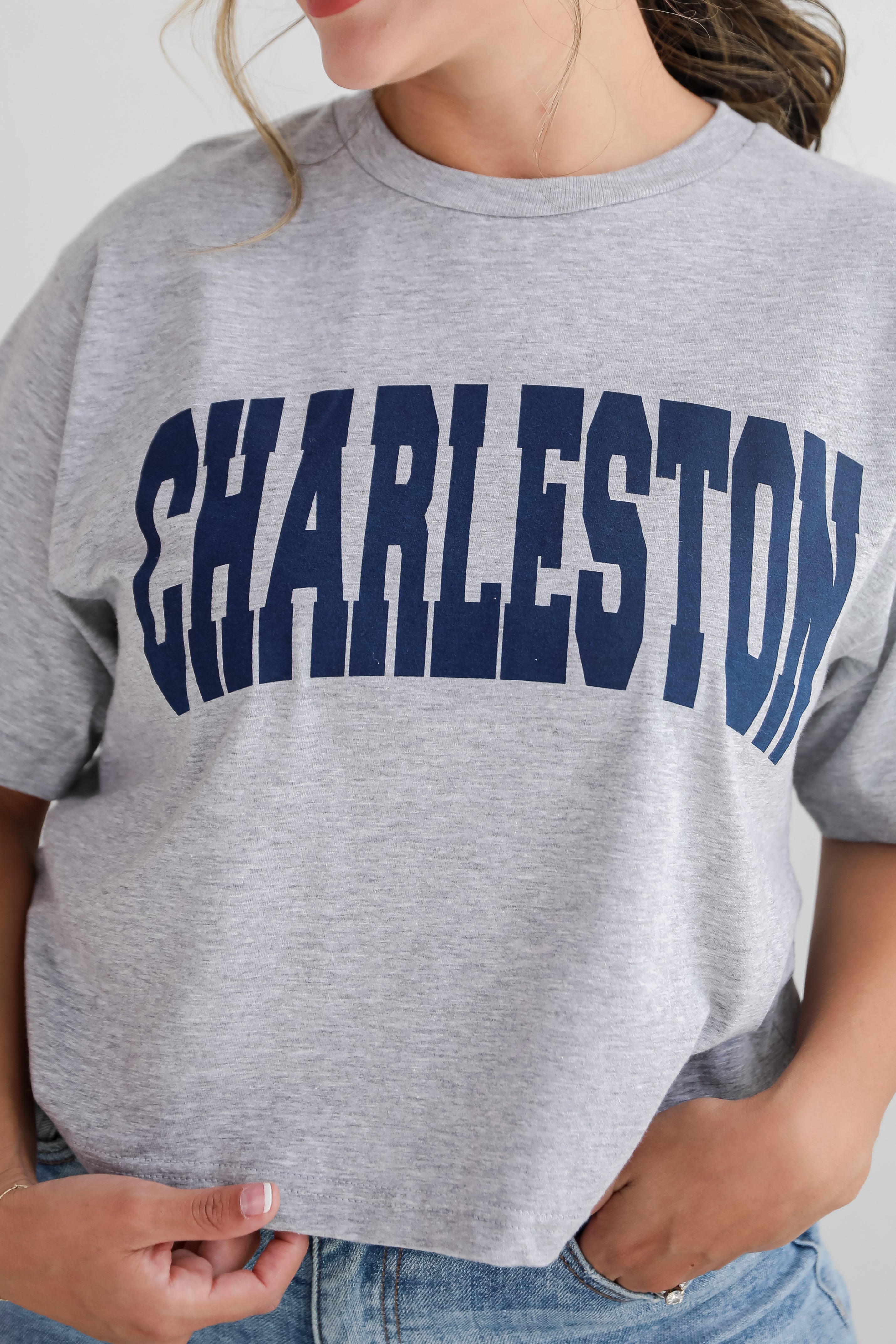 Heather Grey Charleston Cropped Tee