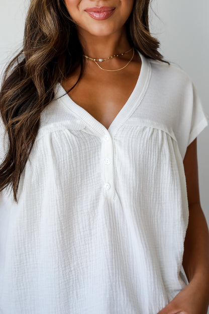 Charming Excellence Linen Contrast Top