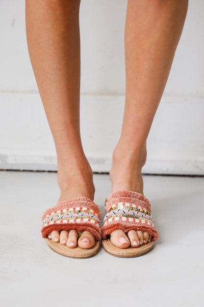 boho sandals Find Me Under The Palms Mauve Slide Sandals