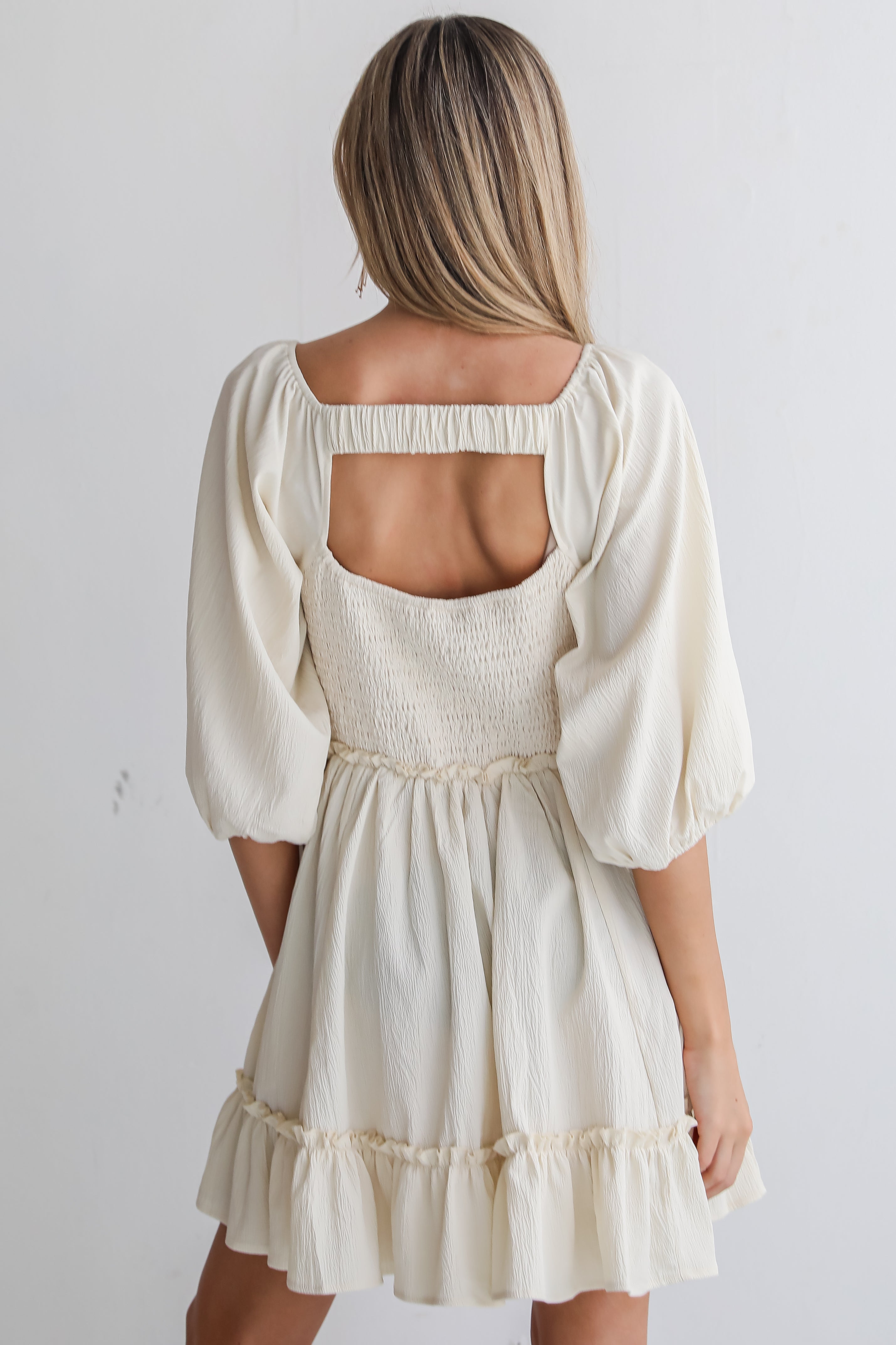 Divine Silhouette Cream Mini Dress