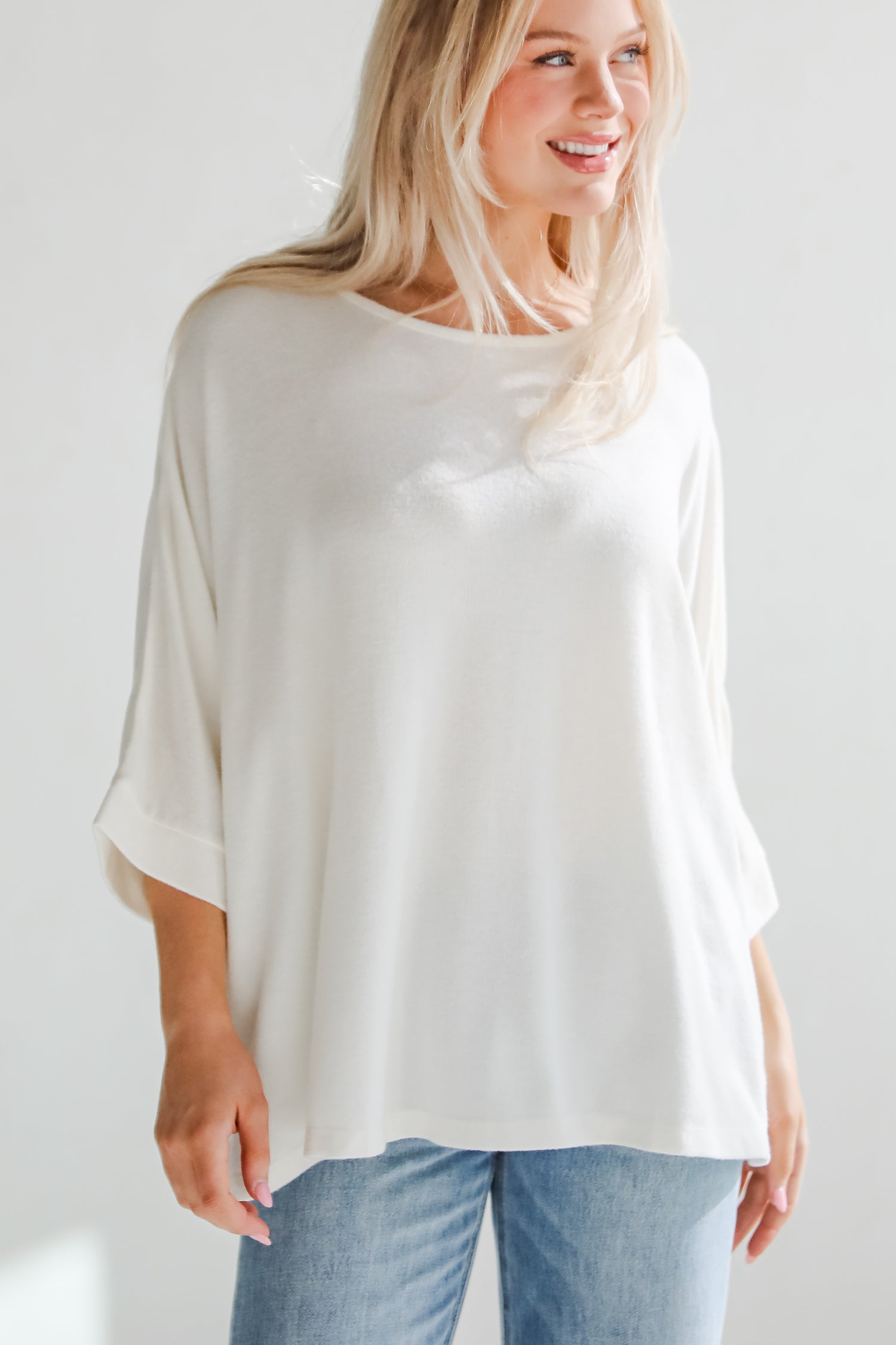 Winning Pick Oversized Brushed Knit Top