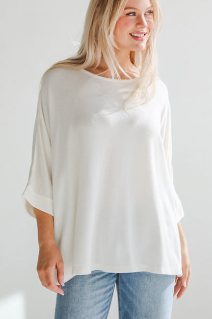 Winning Pick Oversized Brushed Knit Top