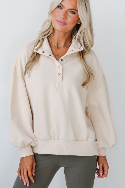 Cozy Weekend Plans Cream Pullover