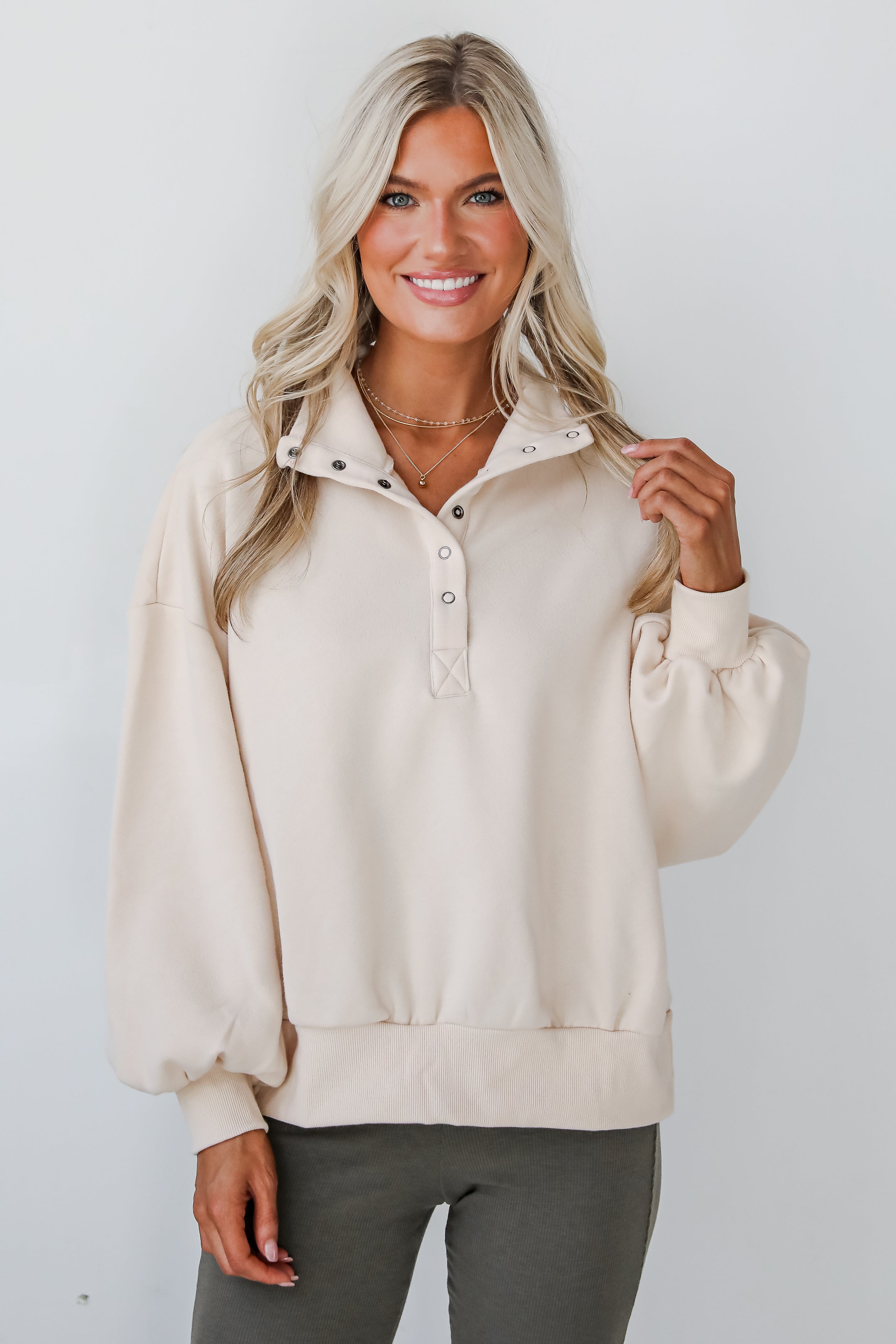 Cozy Weekend Plans Cream Pullover